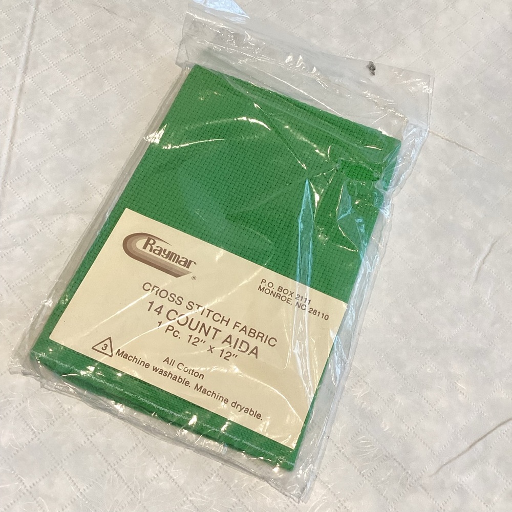14 Count Aida Green Cross Stitch Fabric
